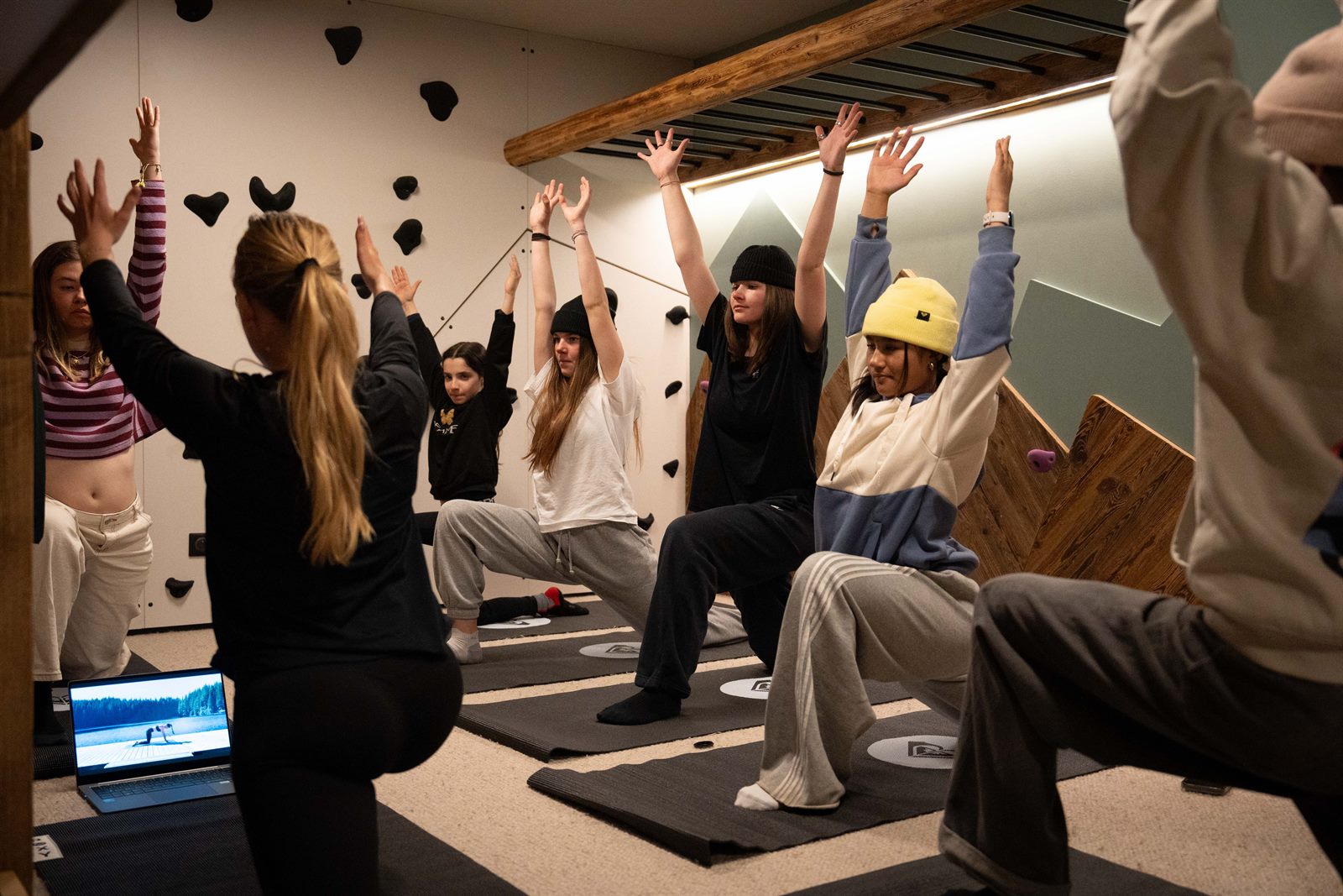 Sisterhood: Our All-Girl ROXY Freestyle Weekend at La Plagne — yoga session