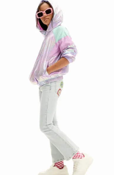 Zazi Betari - Indonesian model editorial portfolio photo from girl's photoshoot with jacket from Desigual brand